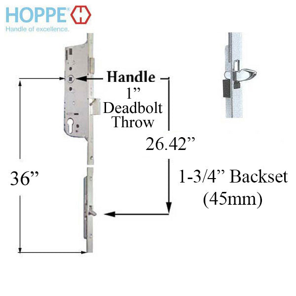 Hoppe HLS9000 Automatic Tongue Gear for 45/92 Backset - Hoppe HLS9000 Automatic Tongue Gear for 45/92 Backset