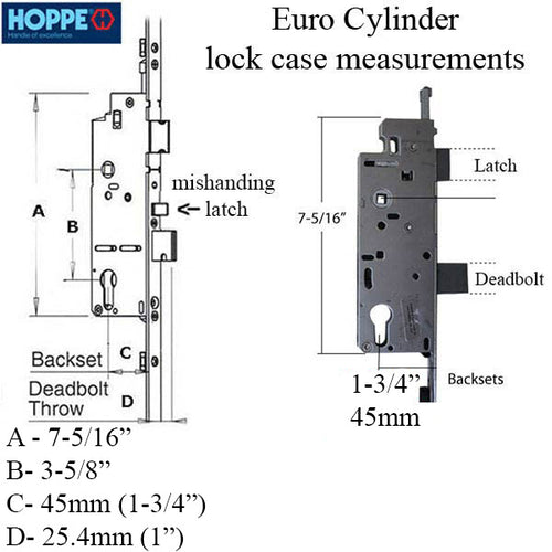 Hoppe HLS9000 Automatic Tongue Gear for 45/92 Backset - Hoppe HLS9000 Automatic Tongue Gear for 45/92 Backset