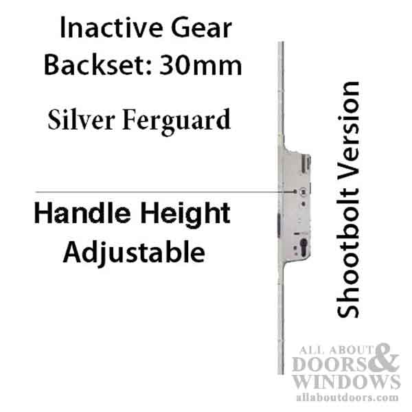 Inactive 30/92 Europa Multipoint Lock for Passive Doors - Silver Ferguard - Inactive 30/92 Europa Multipoint Lock for Passive Doors - Silver Ferguard
