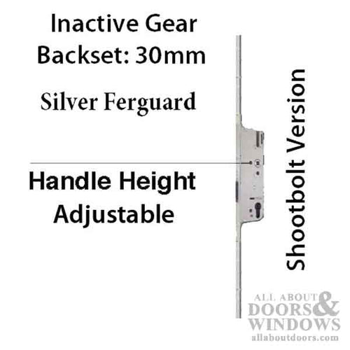 Inactive 30/92 Europa Multipoint Lock for Passive Doors - Silver Ferguard - Inactive 30/92 Europa Multipoint Lock for Passive Doors - Silver Ferguard