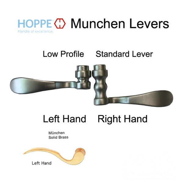 Munchen Lever Handle for Right Handed Multipoint Lock Handlesets - Satin Nickel - Munchen Lever Handle for Right Handed Multipoint Lock Handlesets - Satin Nickel