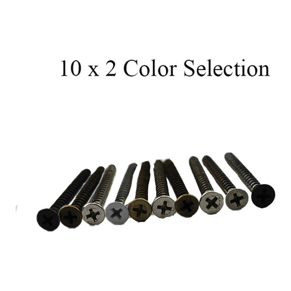 10 x 2 Flat Head, Phillips Drive, Type-A Screw, 25 pack - Choose Color - 10 x 2 Flat Head, Phillips Drive, Type-A Screw, 25 pack - Choose Color