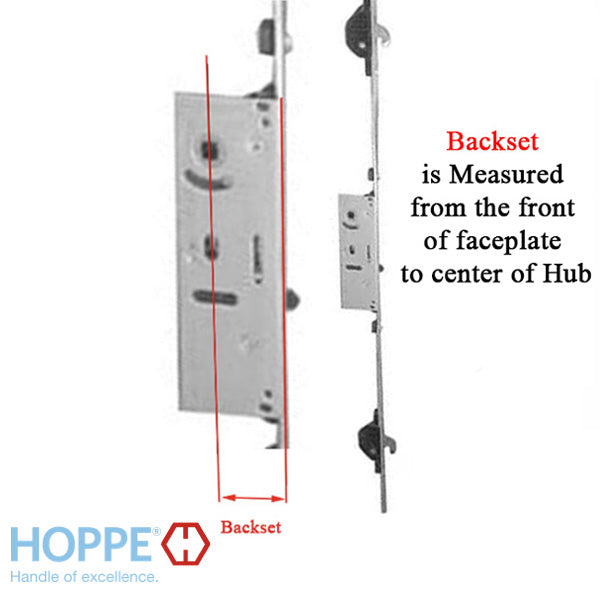 Hoppe Multipoint Lock - 2 Hooks, 30mm Sliding Door Lock, 20mm Face - Hoppe Multipoint Lock - 2 Hooks, 30mm Sliding Door Lock, 20mm Face
