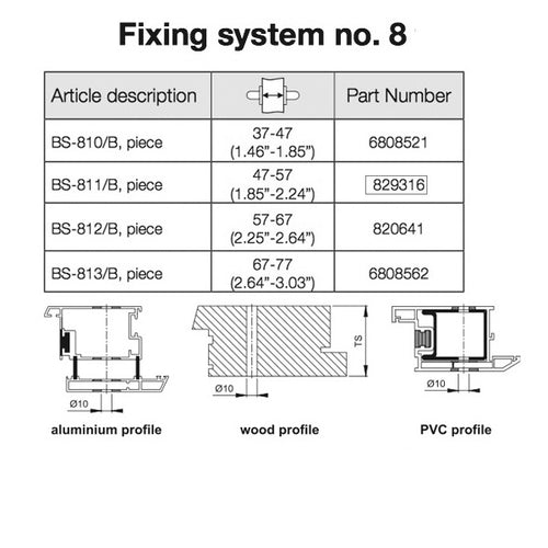 Hoppe Handle Fixing Bolt for Through Bolt Pull Handles - Hoppe Handle Fixing Bolt for Through Bolt Pull Handles