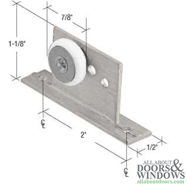 Roller Assembly for Sliding Shower Doors 7/8 Inch Flat Edge Wheel Diameter - Roller Assembly for Sliding Shower Doors 7/8 Inch Flat Edge Wheel Diameter