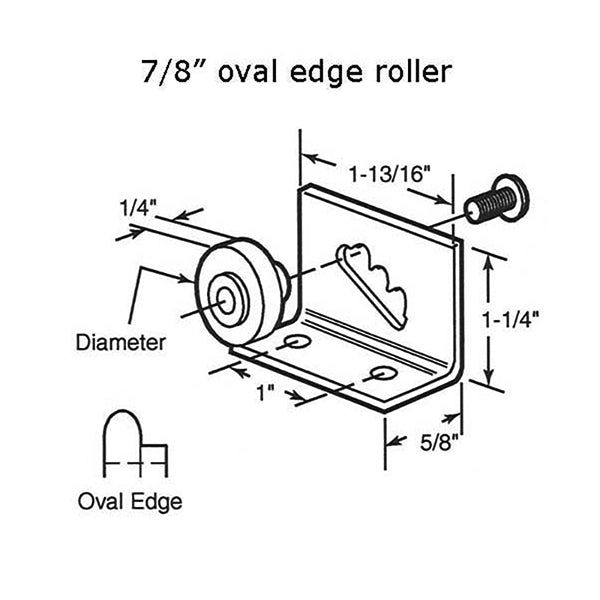 Adjustable Top Mount Shower Door Roller with Bracket 0.875 Inch Wheel Diameter - Adjustable Top Mount Shower Door Roller with Bracket 0.875 Inch Wheel Diameter