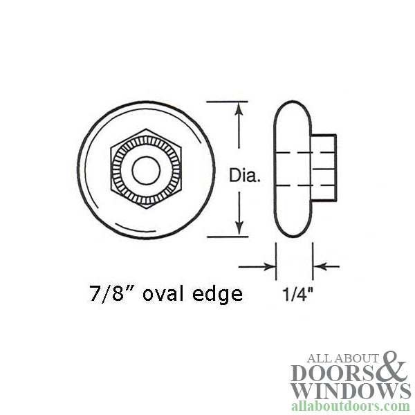 Oval Sliding Shower Door Wheel Rollers and Clear Bumper Set 7/8