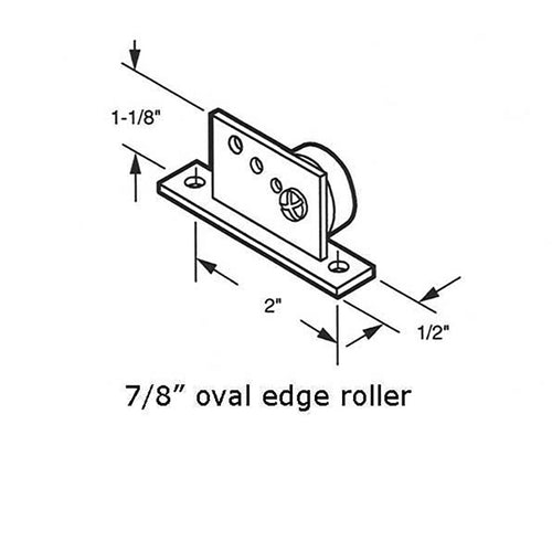 Shower Door Roller Assembly, Roller 7/8 Inch Oval Edge - Shower Door Roller Assembly, Roller 7/8 Inch Oval Edge