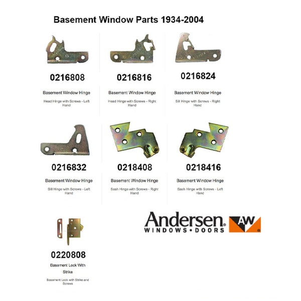 Sill Hinge - Right 7205-3, Andersen Basement / Utility Window - Sill Hinge - Right 7205-3, Andersen Basement / Utility Window