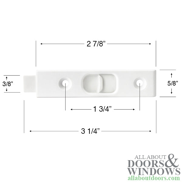 Surface mount tilt latch, 5/8 x 2-7/8, Non-handed Sq. End - Surface mount tilt latch, 5/8 x 2-7/8, Non-handed Sq. End