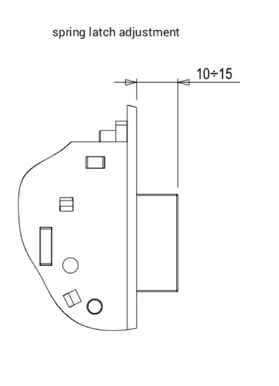 Giesse 30/85 Mortise Lock, Top - Bottom Locking, 1-3/16