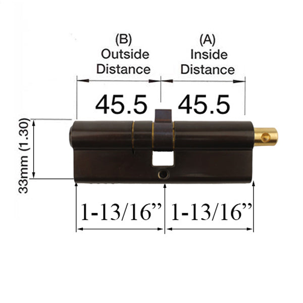 Active Keyed 45.5/45.5 CES 90 Euro profile cylinder lock - Active Keyed 45.5/45.5 CES 90 Euro profile cylinder lock