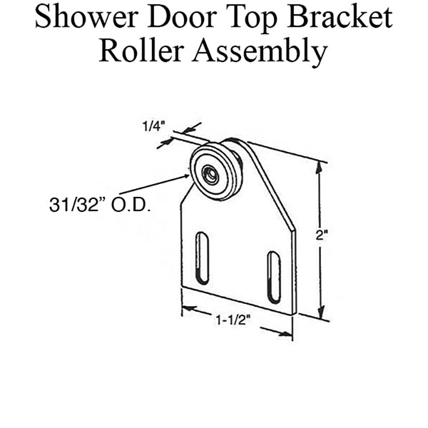 Adjustable Roller Assembly for Shower Doors Top Bracket 7/8