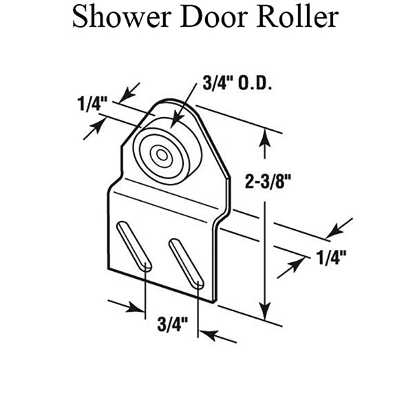 Shower door roller: 3/4 Flat Wheel w/ Bracket - Shower door roller: 3/4 Flat Wheel w/ Bracket