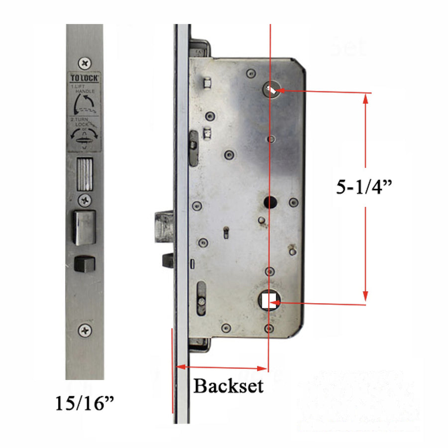Neuma Multipoint Lock 15/16 Inch Faceplate 2-3/8 Inch Backset 77-3/8 Inch Out-Swing Door - Neuma Multipoint Lock 15/16 Inch Faceplate 2-3/8 Inch Backset 77-3/8 Inch Out-Swing Door