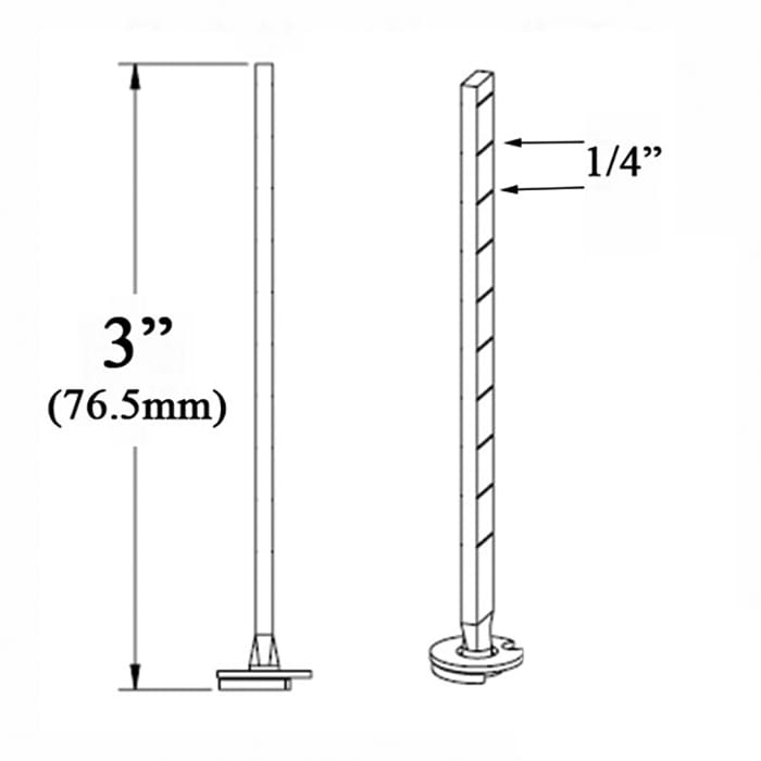 Hoppe HLS7 Cylinder Tail Piece 3 Inch with 0.25 Inch Break Off Marks - Hoppe HLS7 Cylinder Tail Piece 3 Inch with 0.25 Inch Break Off Marks