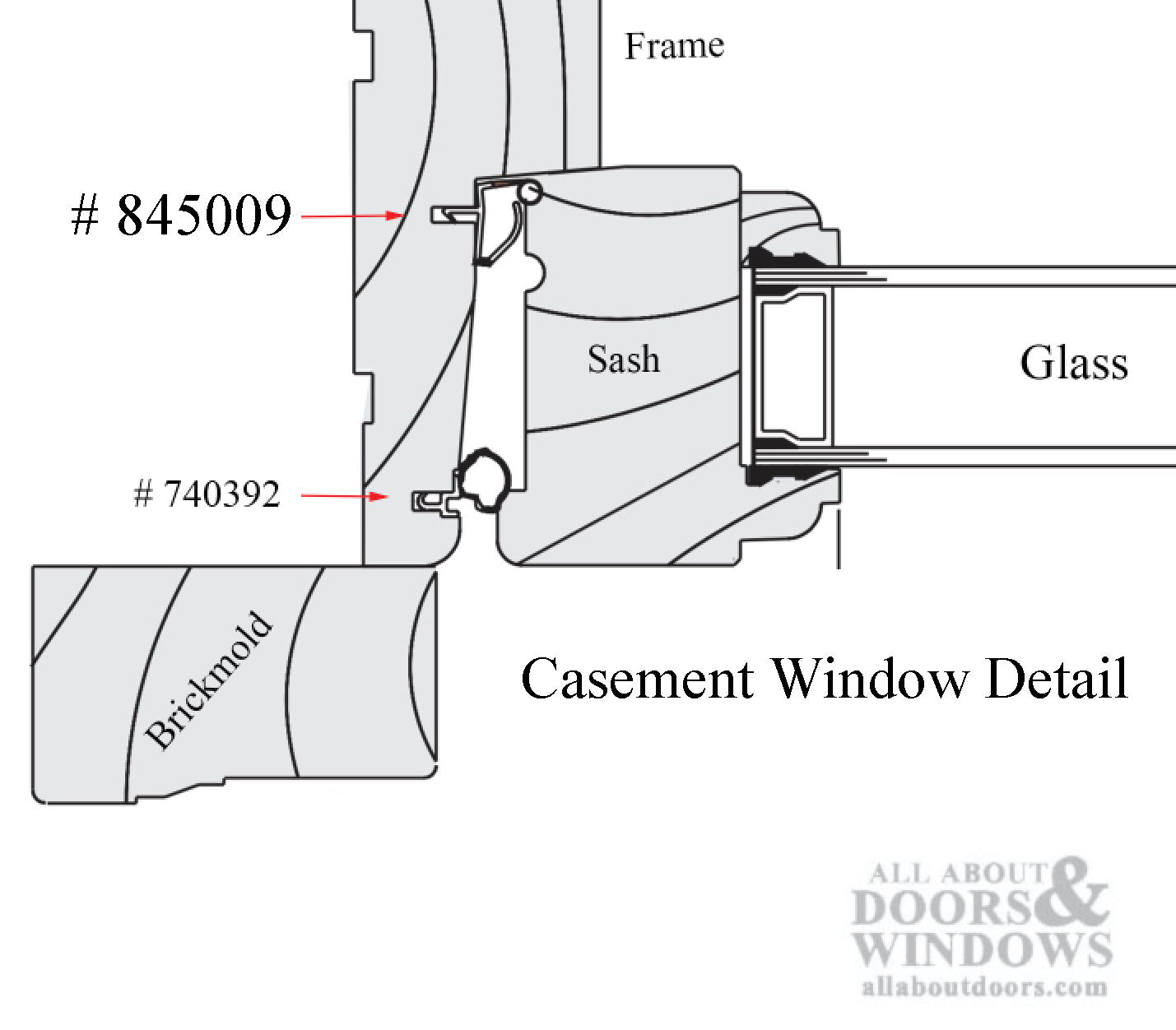 Weatherstrip Extrusion # 2010 Casement Head & Side Jamb  - Beige - Weatherstrip Extrusion # 2010 Casement Head & Side Jamb  - Beige