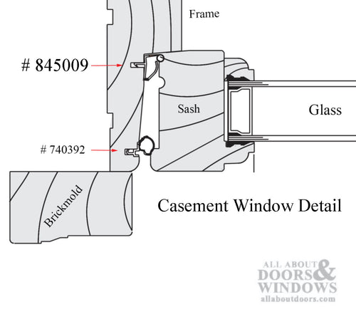 Weatherstrip Extrusion # 2010 Casement Head & Side Jamb  - Beige - Weatherstrip Extrusion # 2010 Casement Head & Side Jamb  - Beige