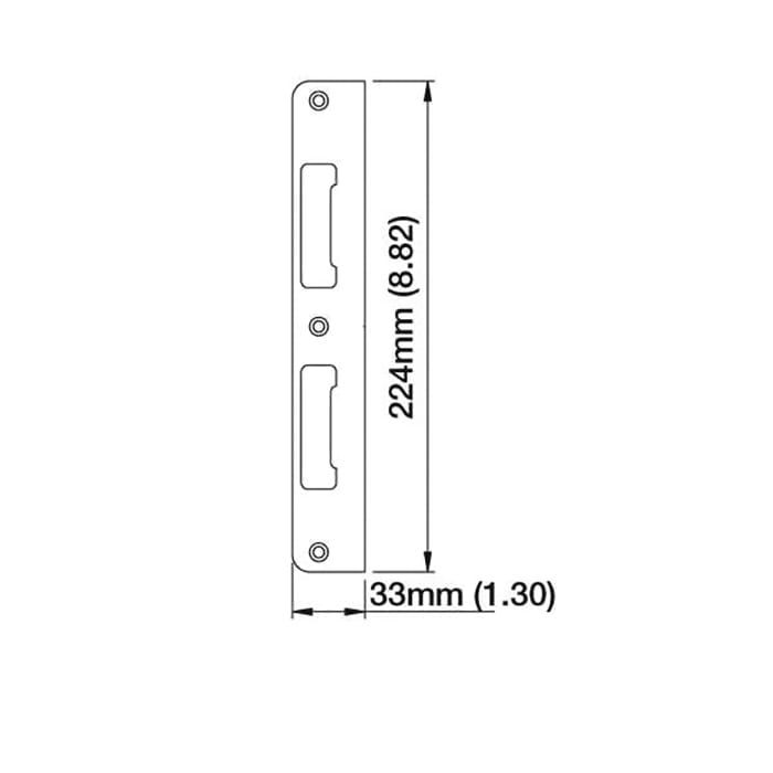 Latch & Deadbolt Strike Plate – 1.30 x 8.82 Flat – Polished Brass - Latch & Deadbolt Strike Plate – 1.30 x 8.82 Flat – Polished Brass