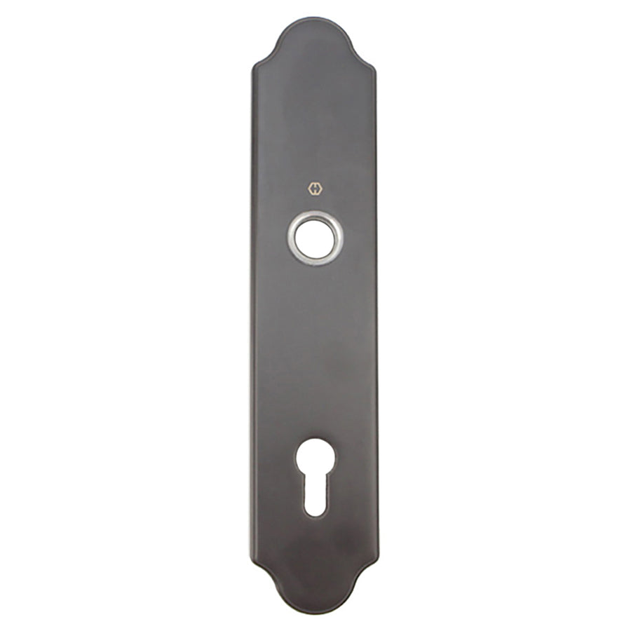 HOPPE Wide Traditional Exterior Backplate M3965N for Active Handlesets - Matte Black - HOPPE Wide Traditional Exterior Backplate M3965N for Active Handlesets - Matte Black