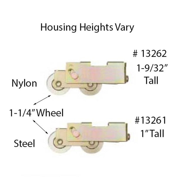 Sliding Patio Door Roller With Dual 1.25 Inch Nylon Wheel Open Top Housing - Sliding Patio Door Roller With Dual 1.25 Inch Nylon Wheel Open Top Housing
