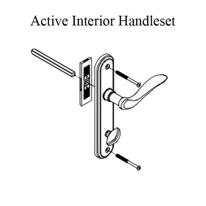 Active Interior Thumb Cambridge Handle, Left Hand multipoint lock trim - Almond Frost - Active Interior Thumb Cambridge Handle, Left Hand multipoint lock trim - Almond Frost