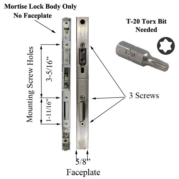 P1000 Active Gearbox, 45/92 Mortise Lock Case Body, Euro Version - P1000 Active Gearbox, 45/92 Mortise Lock Case Body, Euro Version