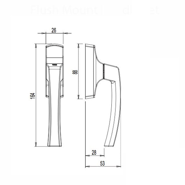 Giesse Asia Plus Outward 0-90 Cremone Handle - Giesse Asia Plus Outward 0-90 Cremone Handle