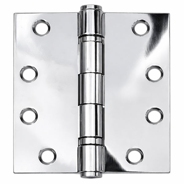 Solid Brass Ball Bearing Hinges Square Polished Chrome - Solid Brass Ball Bearing Hinges Square Polished Chrome