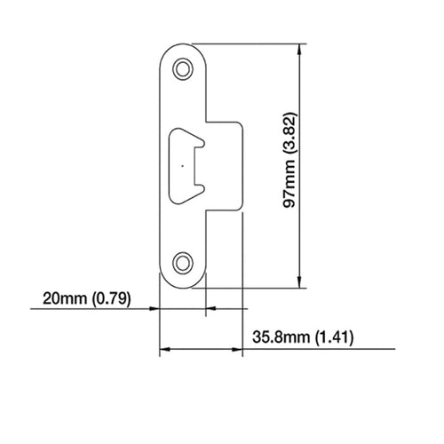 HOPPE Roundbolt Strike with Radius Lip Stainless Steel - HOPPE Roundbolt Strike with Radius Lip Stainless Steel