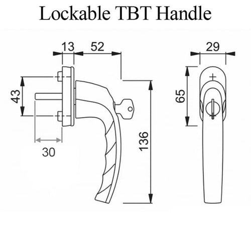 HOPPE Luxembourg Lockable Keyed Handle for Tilt and Turn Windows Matte Black - HOPPE Luxembourg Lockable Keyed Handle for Tilt and Turn Windows Matte Black