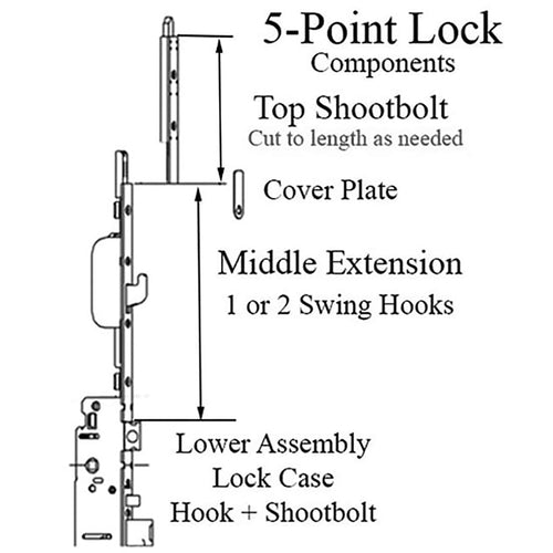 Hoppe HLS9000 Swing Hook 16mm Middle Extension - Hoppe HLS9000 Swing Hook 16mm Middle Extension