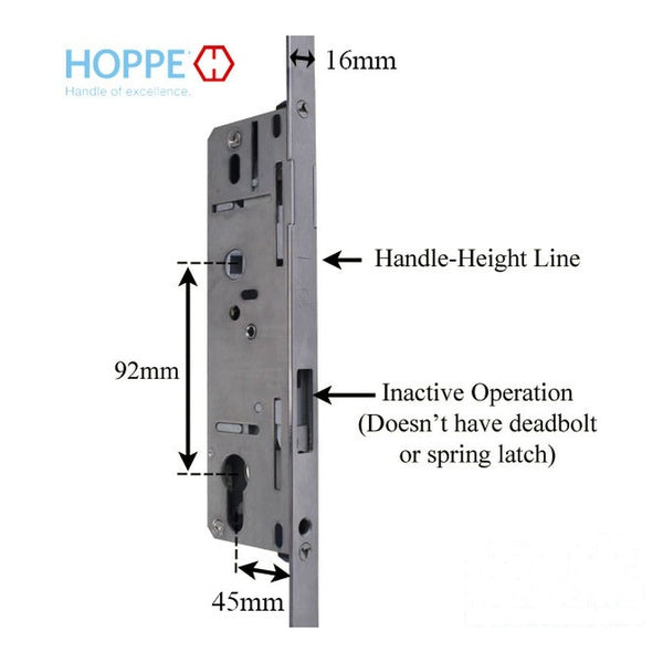 Hoppe Inactive Lower Assembly  45/92, 35-1/2 Handle Height - Hoppe Inactive Lower Assembly  45/92, 35-1/2 Handle Height