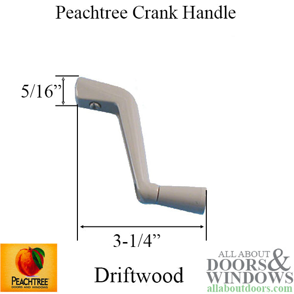 Peachtree Replacement Crank Handle, 9/32 spline - Driftwood - Peachtree Replacement Crank Handle, 9/32 spline - Driftwood