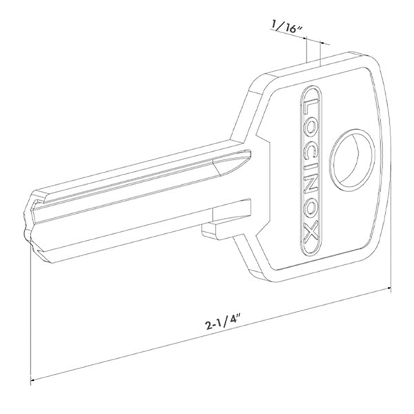 Locinox Key Blank for 5 Pin Euro Profile Cylinder - Locinox Key Blank for 5 Pin Euro Profile Cylinder
