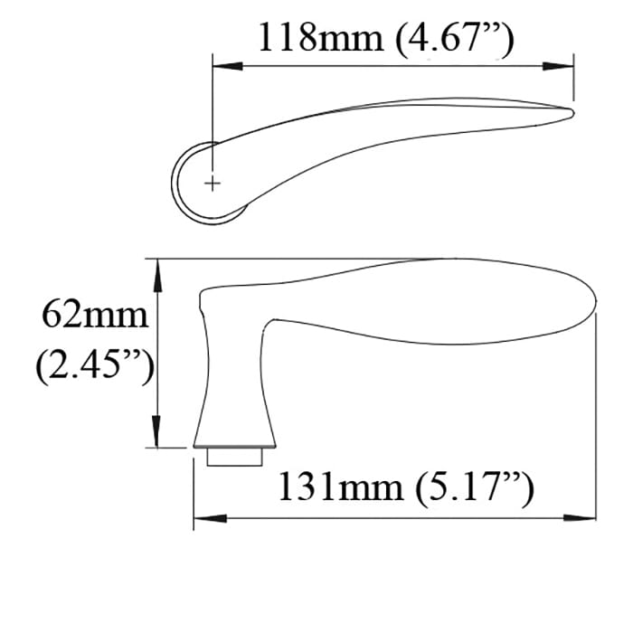 HOPPE Door Handle with Rodos Style Lever Left Hand Brushed Chrome - HOPPE Door Handle with Rodos Style Lever Left Hand Brushed Chrome