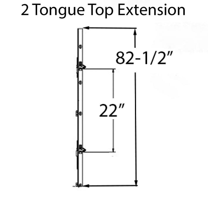 Hoppe 16mm Top Extension with 2 Tongues at 37.2 inches and 59.06 inches - Hoppe 16mm Top Extension with 2 Tongues at 37.2 inches and 59.06 inches