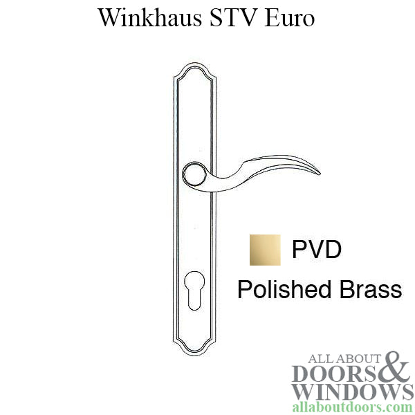 Brass Winkhaus STV Euro Traditional Plate, Fontana Lever - NCNS - Brass Winkhaus STV Euro Traditional Plate, Fontana Lever - NCNS
