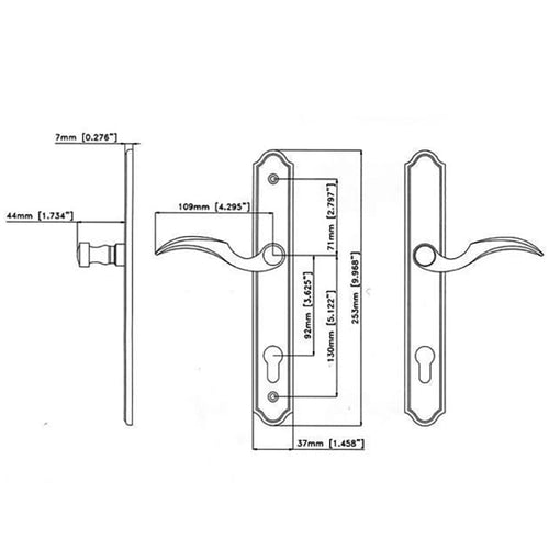 Brass Winkhaus STV Euro Traditional Plate, Fontana Lever - NCNS - Brass Winkhaus STV Euro Traditional Plate, Fontana Lever - NCNS