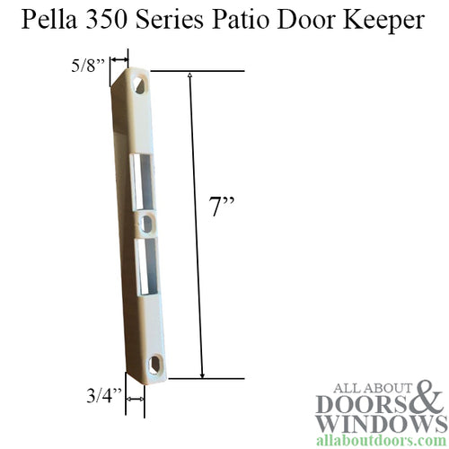 Pella 350 Series Vinyl Sliding Patio Door Keeper - White - Pella 350 Series Vinyl Sliding Patio Door Keeper - White