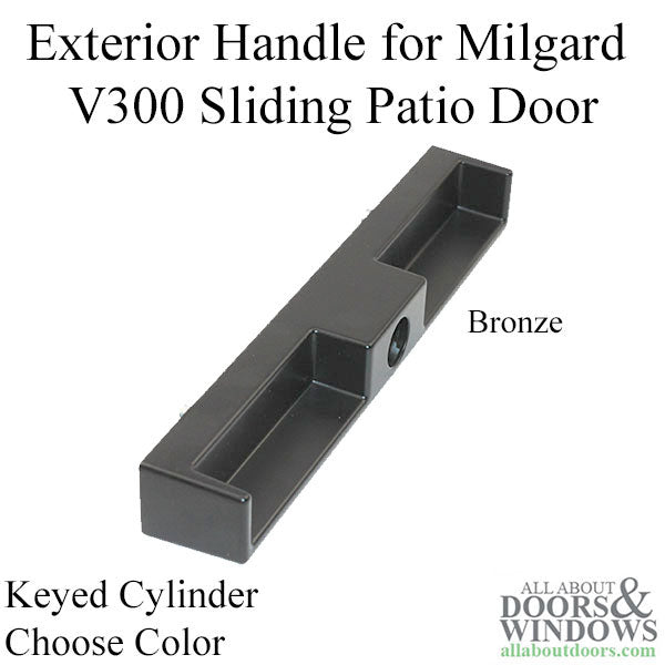 Milgard, Trinsic Series / V300 Sliding Patio Door Keyed Exterior Handle - Choose Color - Milgard, Trinsic Series / V300 Sliding Patio Door Keyed Exterior Handle - Choose Color