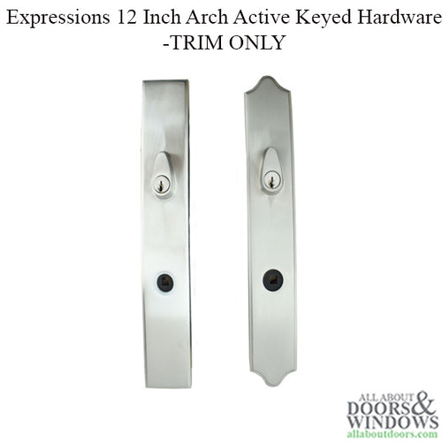 Expressions 12 Inch Arch Active Keyed Hardware- Satin Nickel-TRIM ONLY - Expressions 12 Inch Arch Active Keyed Hardware- Satin Nickel-TRIM ONLY
