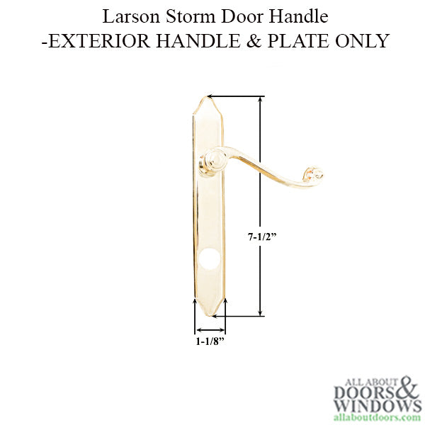 Larson Surface Mount Keyed Handle Set - White - Exterior Handle & Plate Only - Larson Surface Mount Keyed Handle Set - White - Exterior Handle & Plate Only