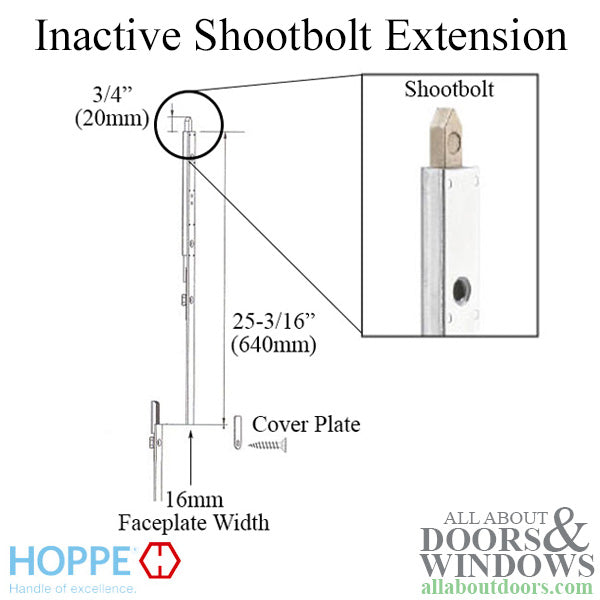 16mm Inactive Top Extension, 20mm Shootbolt Throw, 25.20