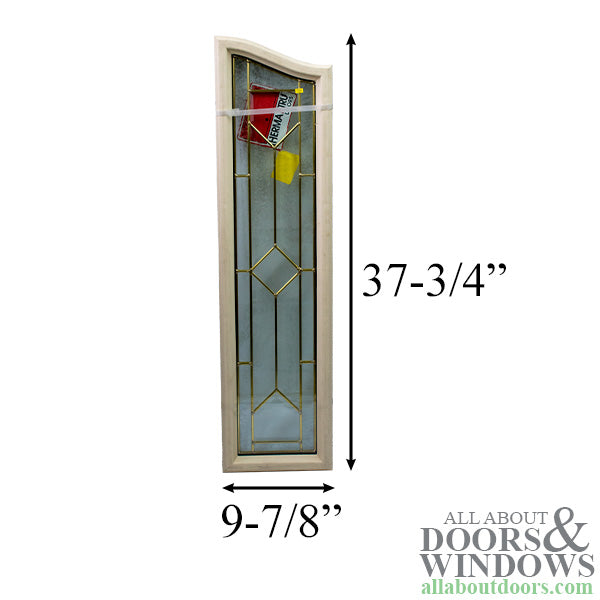 Curved Top, Leaded, Beveled Glass, Brass Caming 8 x 33-3/4 x 36 - Curved Top, Leaded, Beveled Glass, Brass Caming 8 x 33-3/4 x 36
