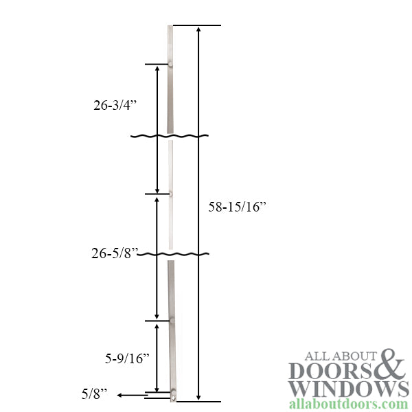 Truth Hardware 4 Roller Tie Bar 58.9 Inch Multipoint Lock Component - Truth Hardware 4 Roller Tie Bar 58.9 Inch Multipoint Lock Component