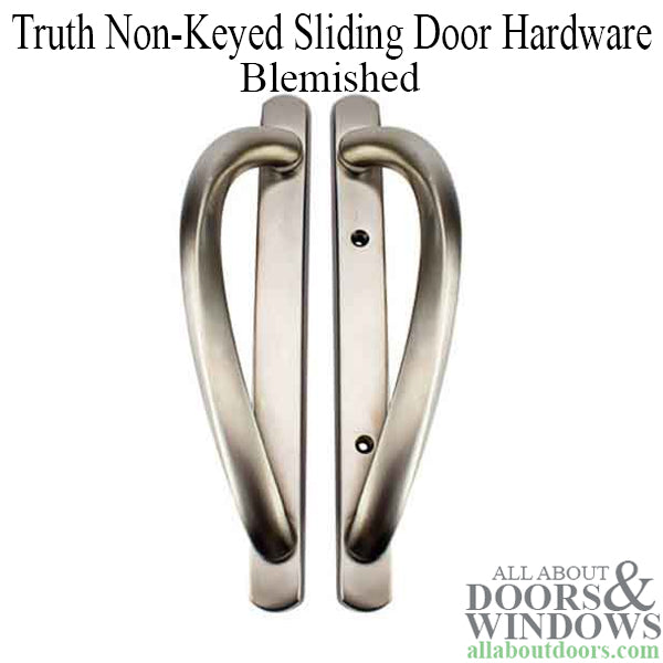 Blemished Truth Non-Keyed Round Top Sliding Door Handleset - Brushed Satin Nickel - Blemished Truth Non-Keyed Round Top Sliding Door Handleset - Brushed Satin Nickel