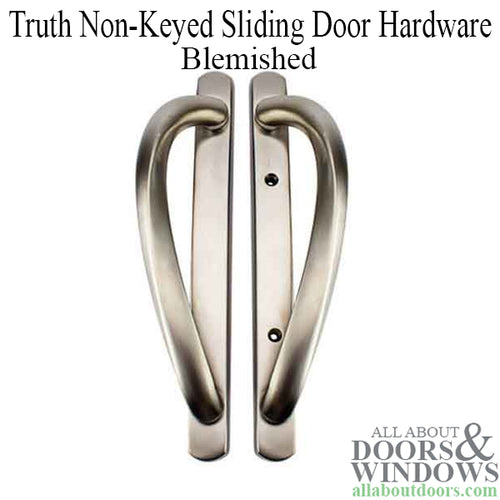 Blemished Truth Non-Keyed Round Top Sliding Door Handleset - Brushed Satin Nickel - Blemished Truth Non-Keyed Round Top Sliding Door Handleset - Brushed Satin Nickel