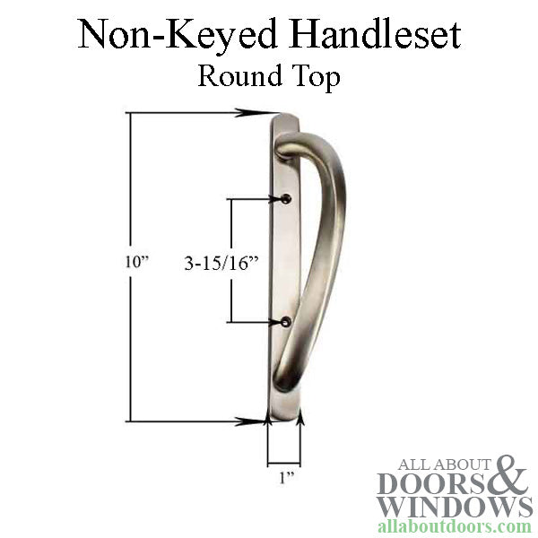 Blemished Truth Non-Keyed Round Top Sliding Door Handleset - Brushed Satin Nickel - Blemished Truth Non-Keyed Round Top Sliding Door Handleset - Brushed Satin Nickel
