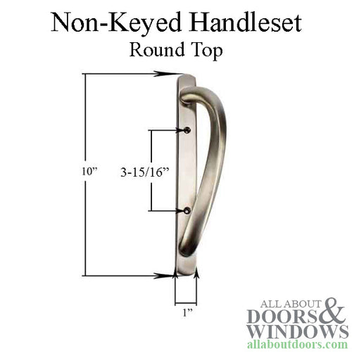 Blemished Truth Non-Keyed Round Top Sliding Door Handleset - Brushed Satin Nickel - Blemished Truth Non-Keyed Round Top Sliding Door Handleset - Brushed Satin Nickel